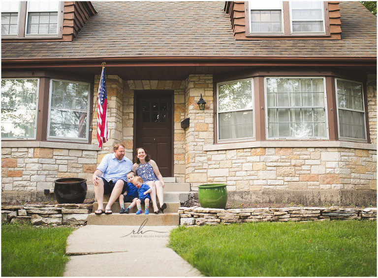 family in front of new home | Chicago family photographer