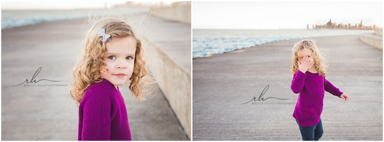 Chicago child photography | Montrose Harbor and Chicago Skyline