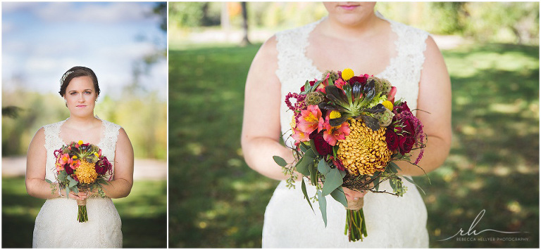 Bride holding bouquet