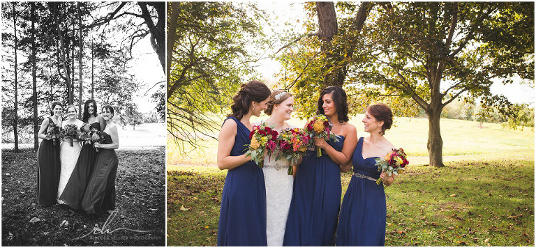 Bride with bridesmaids