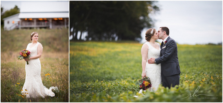 Wedding portraits in a field | Chicago photographer