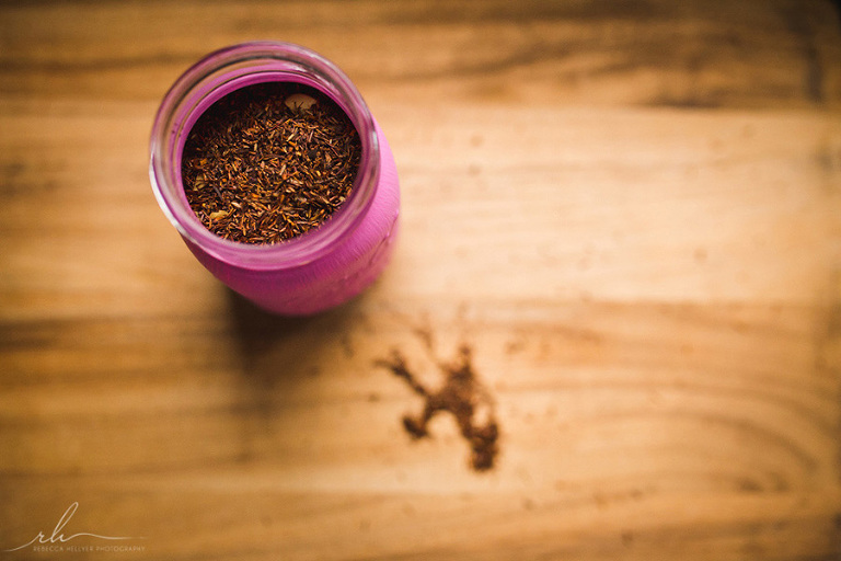 Overhead photograph of tea