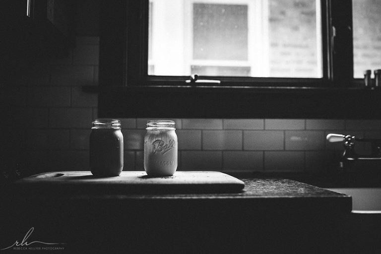 Fine art black and white kitchen photograph