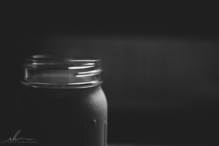 Black and white mason jar