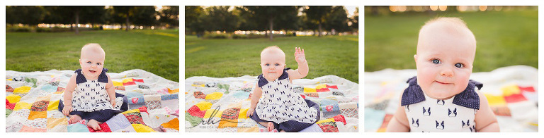 Adorable 6 month old girl, by Chicago Photographer Rebecca Hellyer