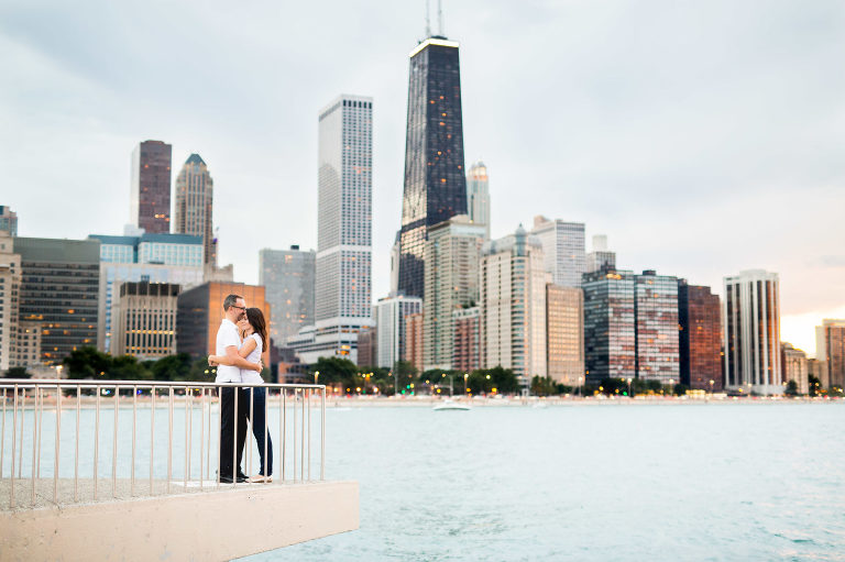 Chicago Skyline Engagement Photos | Chicago Engagement Photographer | © Rebecca Hellyer Photography