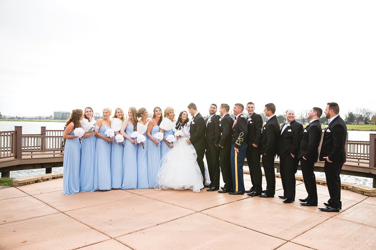 Large wedding party posing ideas | Chicago Wedding Photographer | © Rebecca Hellyer Photography