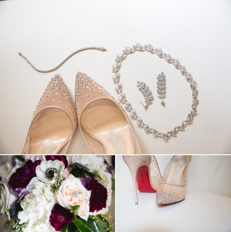Bridal bouquet | Bridal shoes | Chicago Wedding Photographer | © Rebecca Hellyer Photography