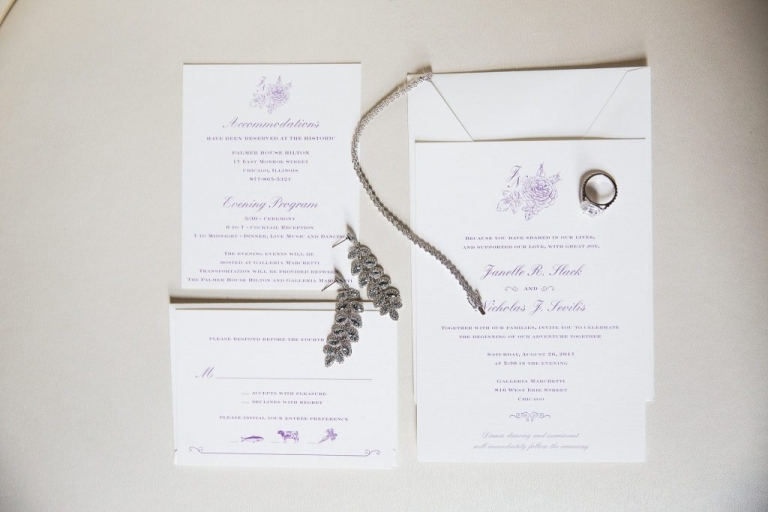Chicago wedding | Sarah Drake invitations | Chicago Wedding | © Rebecca Hellyer Photography