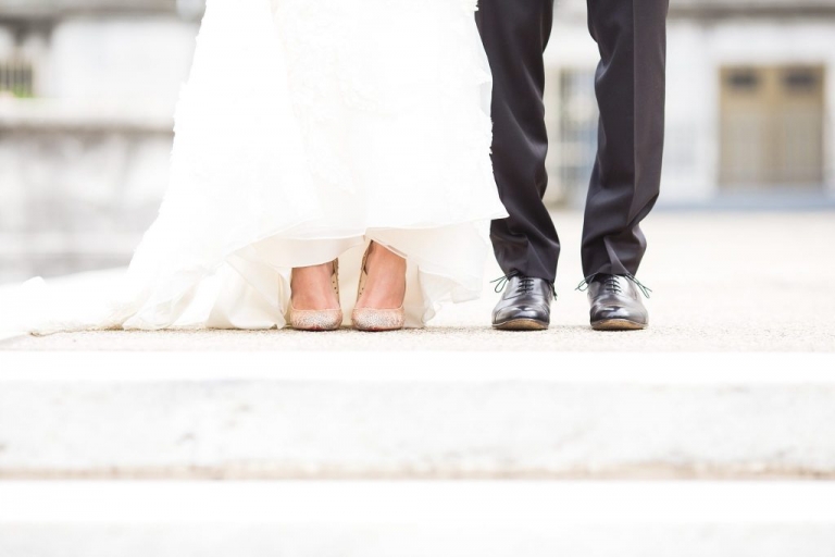 Christian Louboutin wedding shoes | chicago wedding | © Rebecca Hellyer Photography