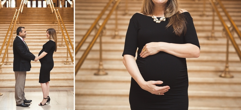 Maternity photos at Union Station | Chicago photographer | © Rebecca Hellyer Photography