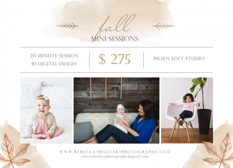 Chicago fall mini sessions in studio